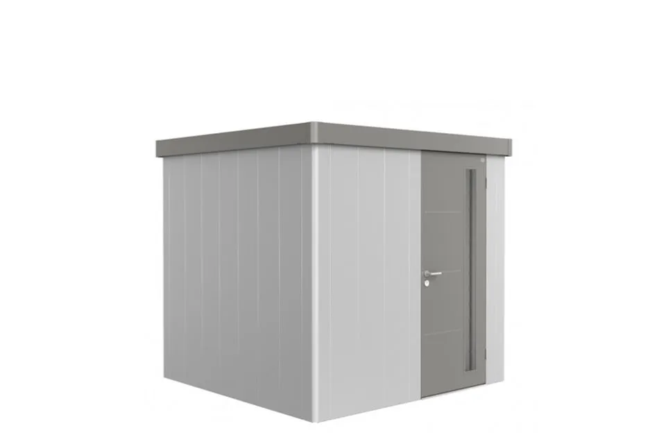 Biohort | Berging Neo 2B Variant 1.2 | Enkele Deur | Wanden Zilver-Metallic - Dak Kwartsgrijs-Metall