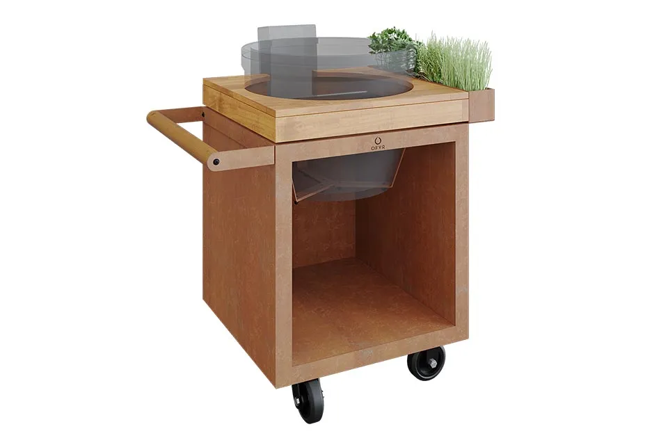 OFYR | Kamado Table | Corten 65 PRO | Teak Wood KJ
