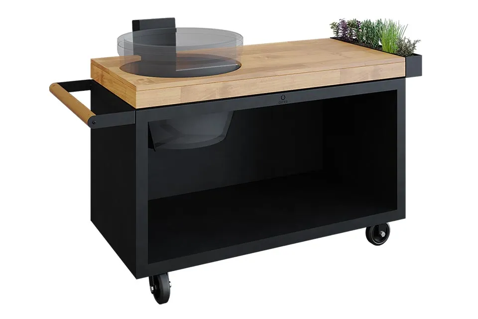 OFYR | Kamado Table PRO | Black - Teak Wood | KJ