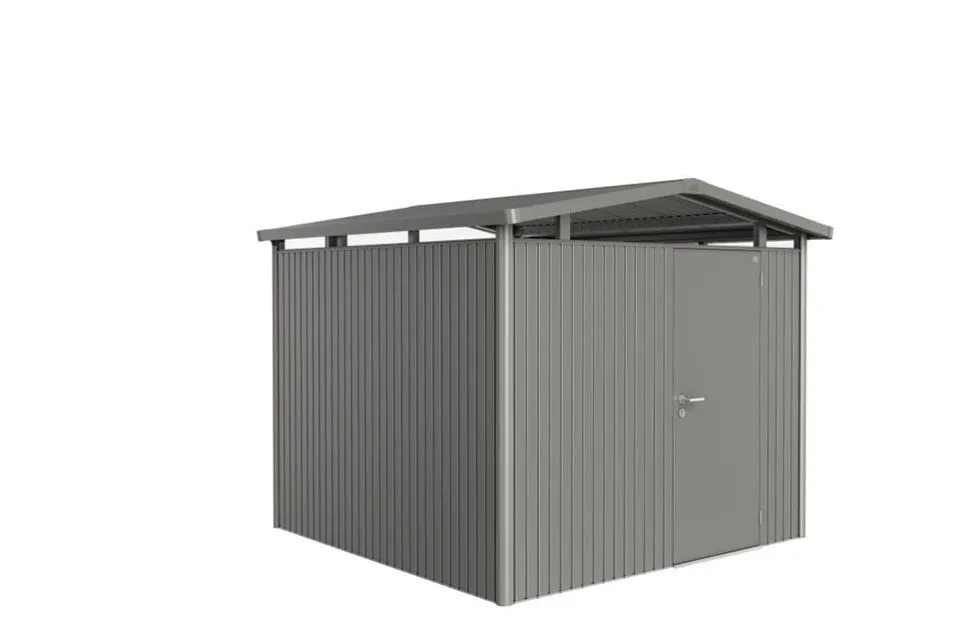 Biohort | Berging Panorama Gr. P4 | Enkele Deur | Kwartsgrijs-Metallic
