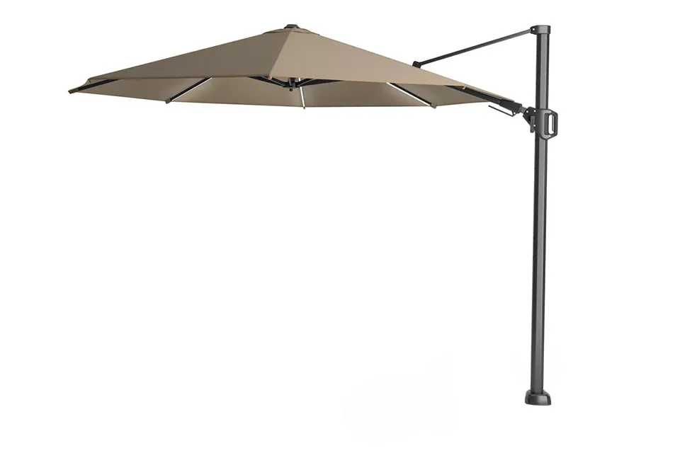 Platinum Zweefparasol Challenger T² Glow Ø350 cm Taupe