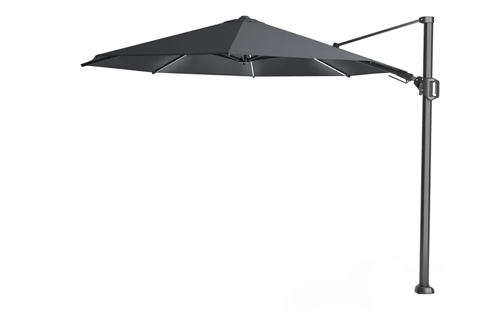 Platinum Zweefparasol Challenger T² Glow Ø350 cm Antraciet