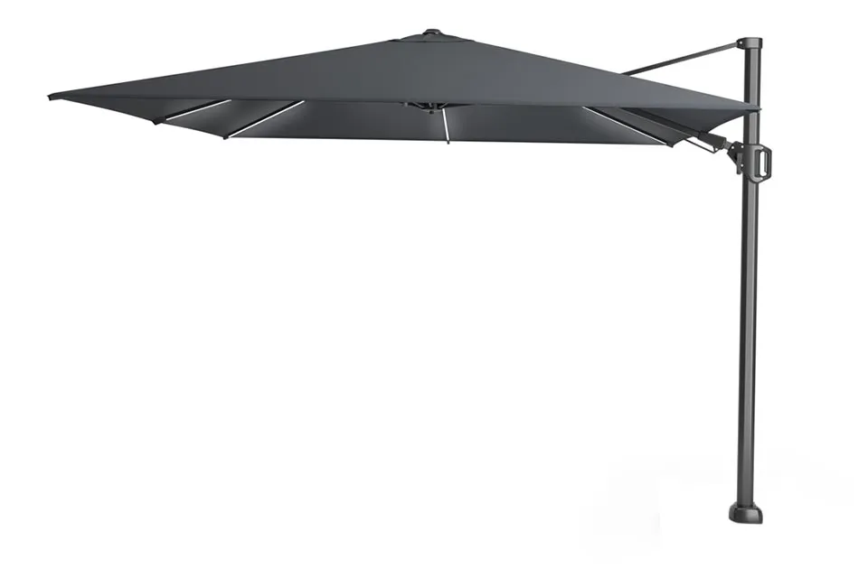 Platinum | Zweefparasol Challenger T² Glow 300 x 300 cm | Antraciet Platinum | Zweefparasol Challenger T² Glow 300 x 300 cm | Antraciet
