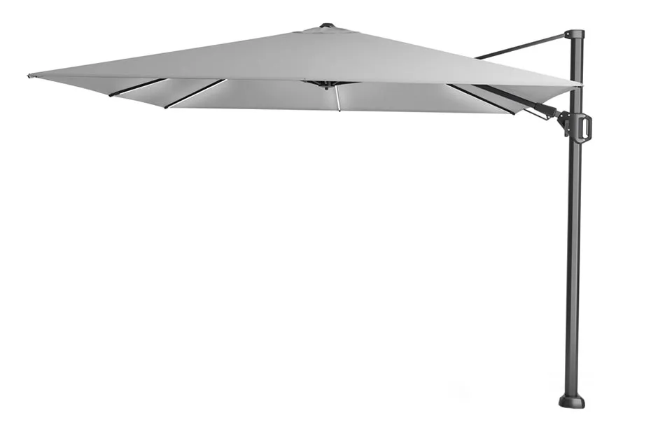 Platinum Zweefparasol Challenger T² Glow 300 x 300 cm Lichtgrijs