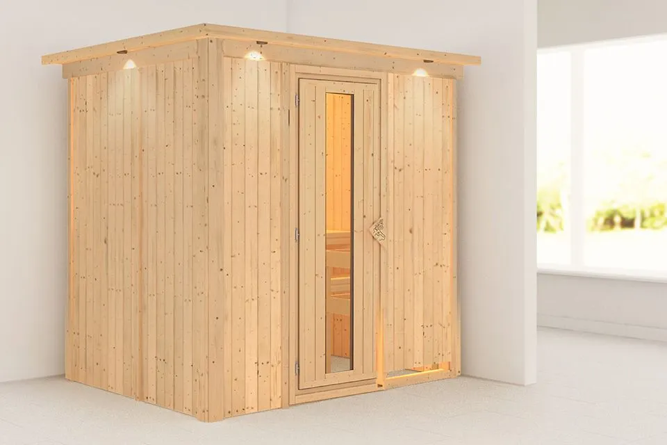 Karibu Bodin Sauna met Dakkraag Energiesparende Deur