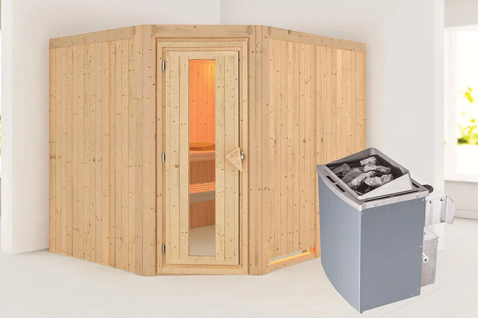 Karibu | Sauna Malin | Energiesparend | Kachel 9 kW Geïntegreerde Bediening Karibu | Sauna Malin | Energiesparend | Kachel 9 kW Geïntegreerde Bediening