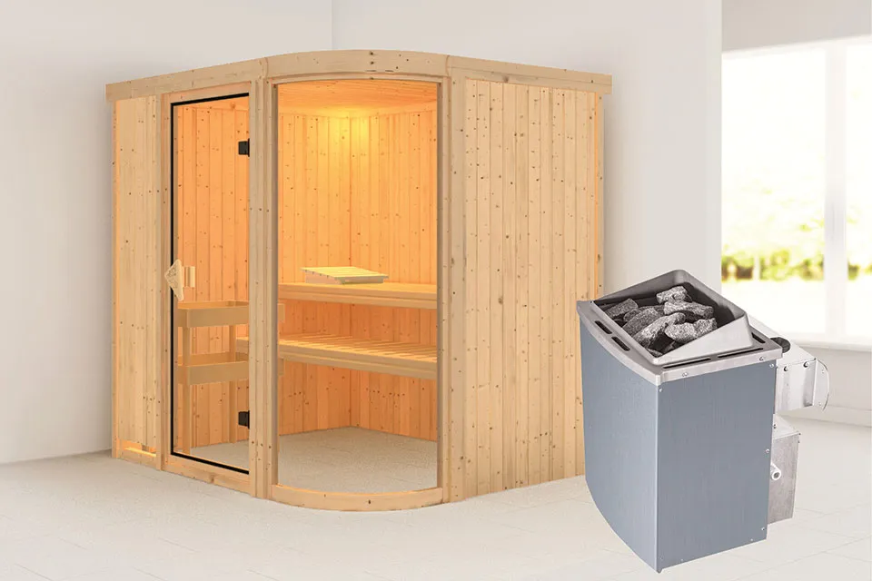 Karibu | Sauna Parima 2 | Kachel 9 kW Geïntegreerde Bediening