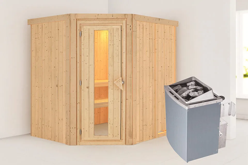 Karibu | Sauna Siirin | Energiesparend | Kachel 4,5 kW Geïntegreerde Bediening Karibu | Sauna Siirin | Energiesparend | Kachel 4,5 kW Geïntegreerde Bediening