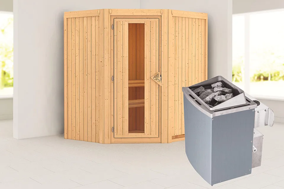 Karibu | Sauna Taurin | Energiesparend | Kachel 4,5 kW Geïntegreerde Bediening Karibu | Sauna Taurin | Energiesparend | Kachel 4,5 kW Geïntegreerde Bediening