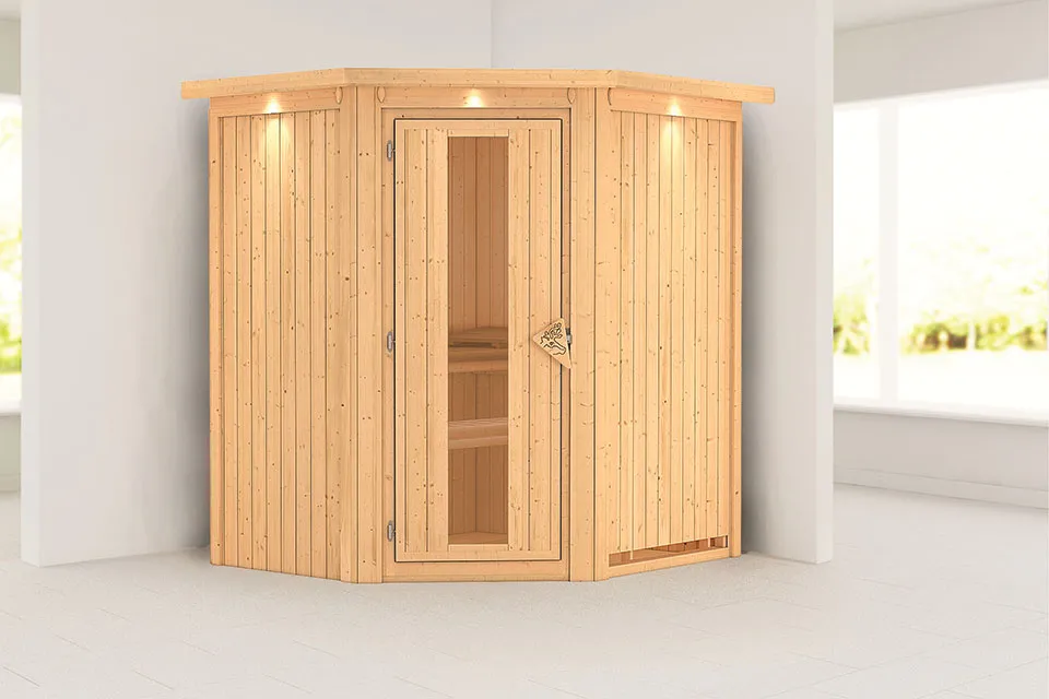 Karibu | Sauna Tonja met Dakkraag | Energiesparend Karibu | Sauna Tonja met Dakkraag | Energiesparend