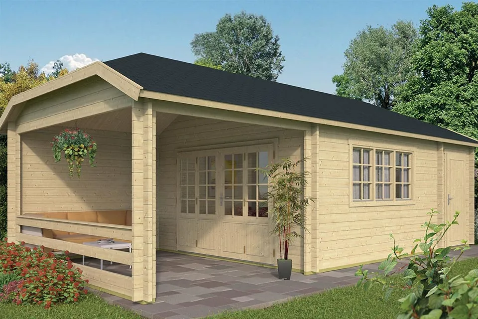 Tuindeco Tuinhuis Sibella met Overkapping 280 cm