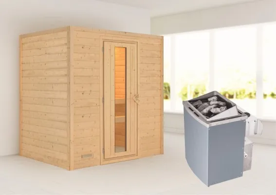 Woodfeeling | Sauna Sonja | Energiesparend | Kachel 4,5 kW Geïntegreerde Bediening Woodfeeling | Sauna Sonja | Energiesparend | Kachel 4,5 kW Geïntegreerde Bediening