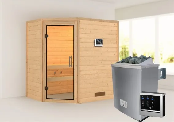 Woodfeeling | Sauna Svea | Helderglas | Kachel 4,5 kW Externe Bediening Woodfeeling | Sauna Svea | Helderglas | Kachel 4,5 kW Externe Bediening