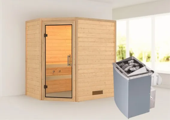 Woodfeeling | Sauna Svea | Helderglas | Kachel 4,5 kW Geïntegreerde Bediening Woodfeeling | Sauna Svea | Helderglas | Kachel 4,5 kW Geïntegreerde Bediening