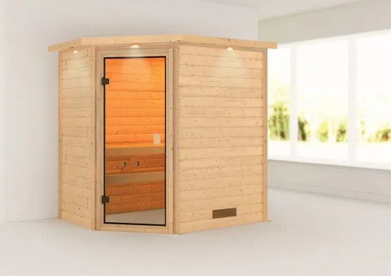 Woodfeeling | Sauna Svea met Dakkraag | Bronzeglas Woodfeeling | Sauna Svea met Dakkraag | Bronzeglas