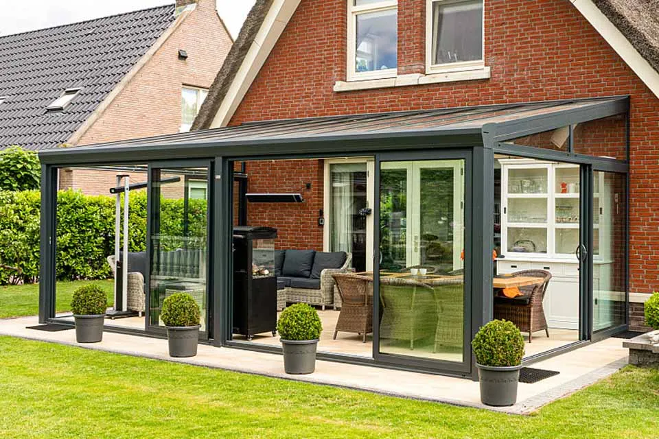 Aluxe Topline veranda met glas 7000x2500