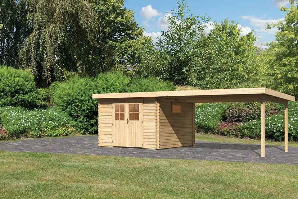 Karibu | Tuinhuis Torgau 3 met Overkapping 4,4