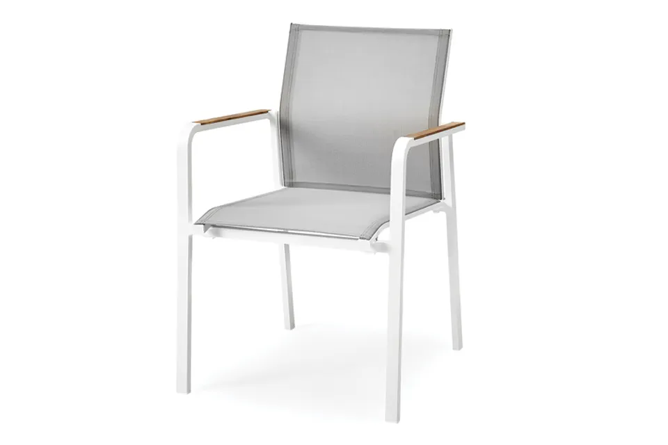 SUNS | Tuinstoel Tutti met Teak Arm | MW | White Grey SUNS | Tuinstoel Tutti met Teak Arm | MW | White Grey