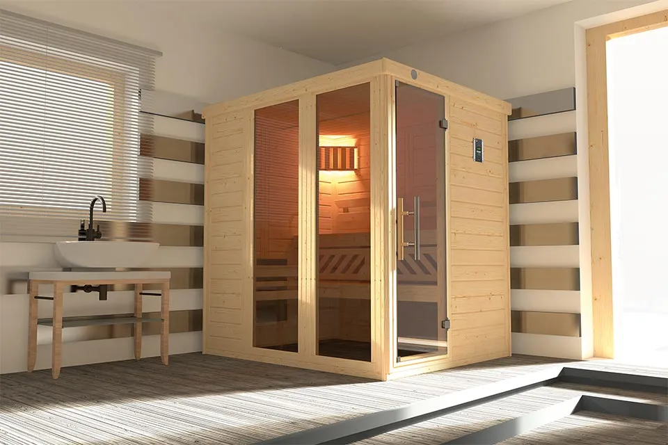 Weka | Sauna Kemi 1 Panorama | 7,5 kW Bio-Kachel Weka | Sauna Kemi 1 Panorama | 7,5 kW Bio-Kachel