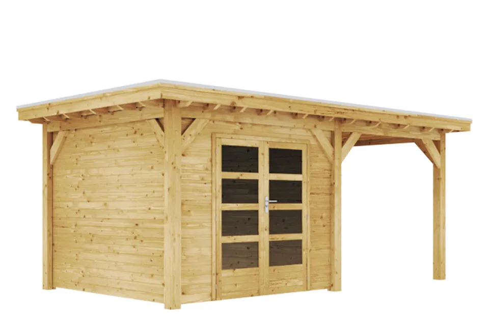 Duxwood | Tuinhuis Zurich met Luifel 250 cm | Dubbele Deur